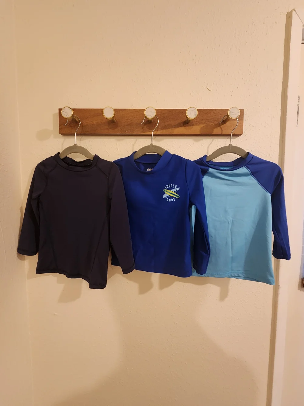 2t Long Sleeve Rashguard Navy, Royal Blue, Light Blue Cat & Jack Carters Lot